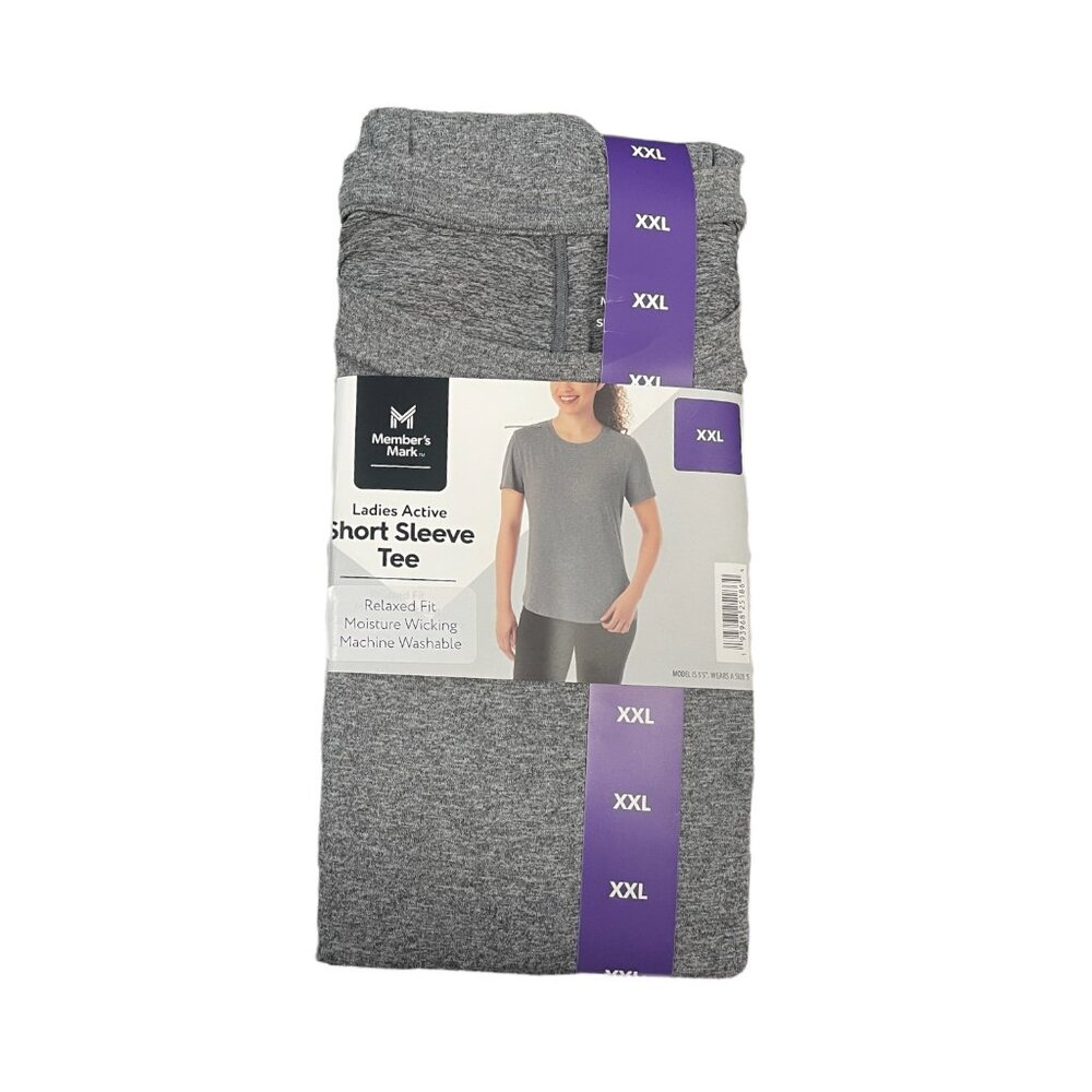 FREE SHIPPING!!  NWT Member's Mark Ladies Moisture Wicking S Sleeve Active T 2X
